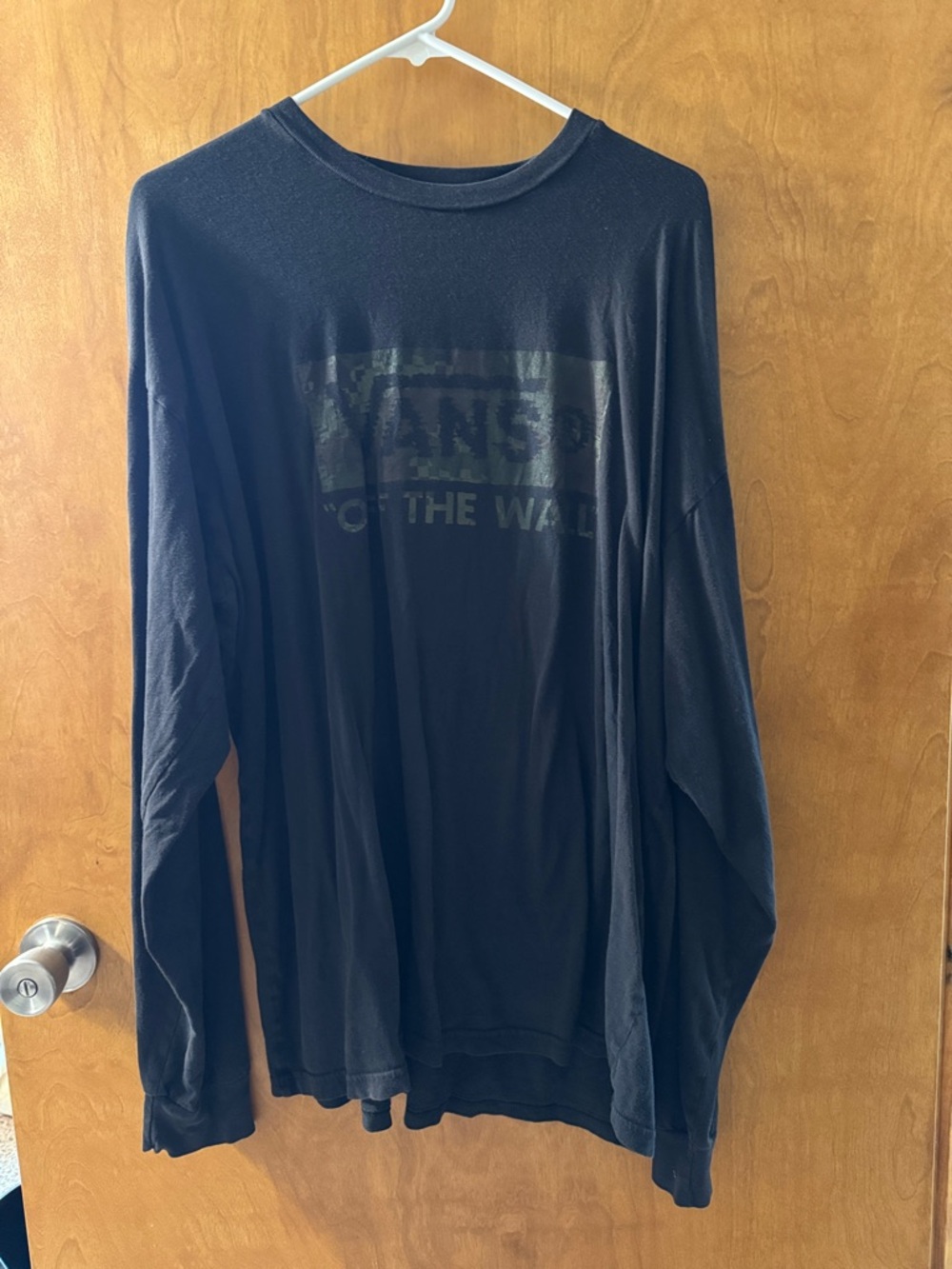 Vans Black Long-Sleeve Logo Crew Tee